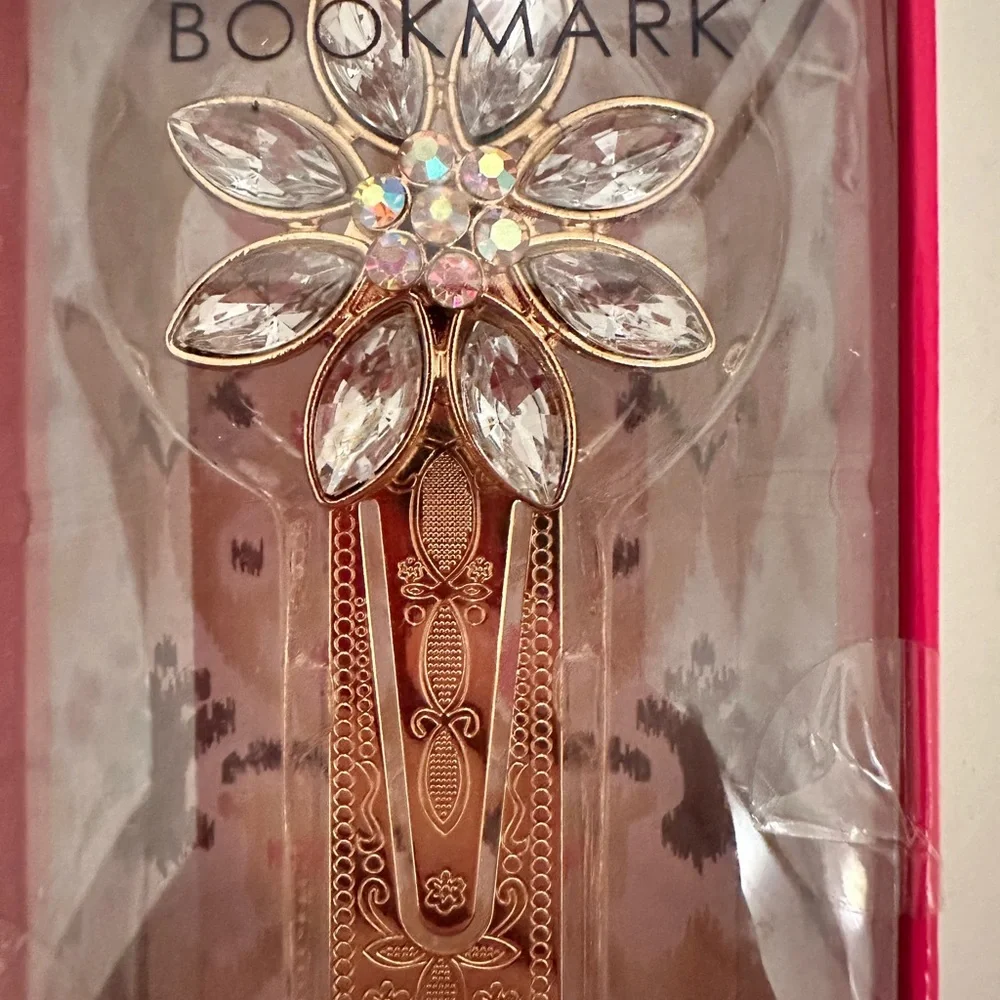Wild At Heart Crystal Embellished Flower Metal Bookmark